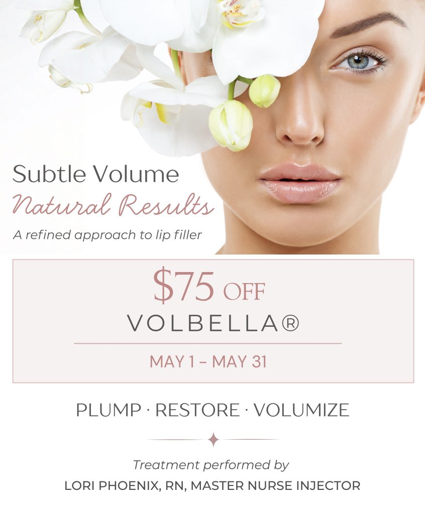 Volbella® lip filler special. Valid May 1-31, 2026.
